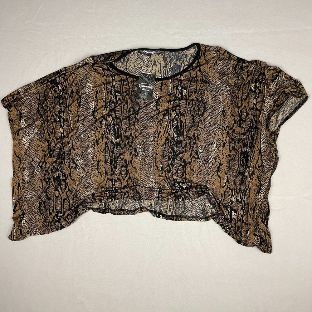 NEW NWT MANDEE Wild Territory Round Neck Top Layer Shirt Blouse Size Large